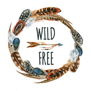 Watercolor wreath with bird feathers and arrow isolated on white background. Wild and free design. Hand painted elements in trendy boho style.